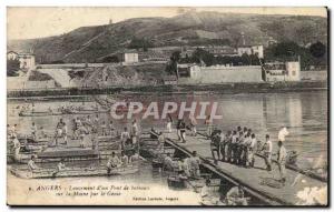 Angers - Launch & # 39un Bataeu bridge over the Maine - Old Postcard