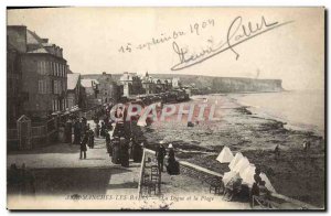 Old Postcard Arromanches Les Bains La Digue And The Beach