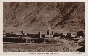 PC PAKISTAN, AN AFRIDIS VILLAGE, Vintage REAL PHOTO Postcard (b43397)