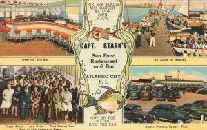 Vintage Postcard 1948 Capt. Starn's Sea Food Restaurant and Bar Atlantic City NJ