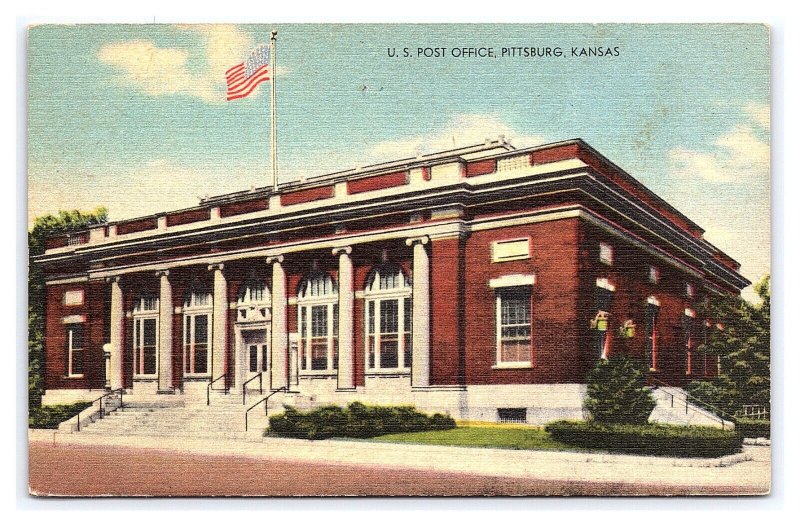 Postcard U. S. Post Office Pittsburg Kansas
