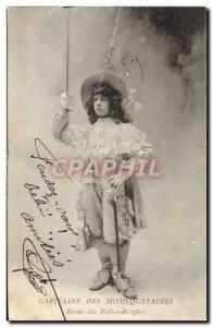 Old Postcard Fencing Captain of the Musketeers Revue Folies Bergeres Child