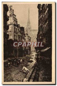 Old Postcard Paris Rue du Haut Pave Goats