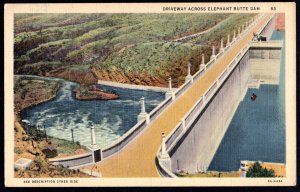 New Mexico HOT SPRINGS Driveway across Elephant Butte Dam - Linen