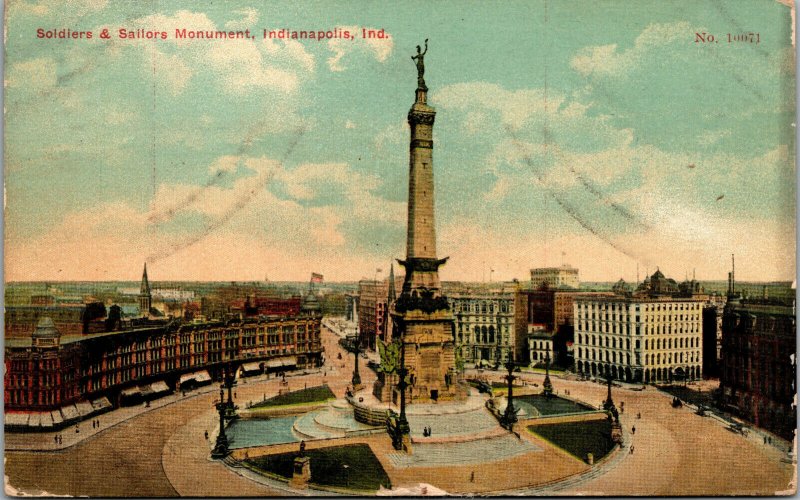 Vtg 1910s Soldiers and Sailors Monument Indianapolis Indiana IN Postcard