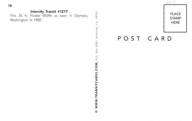 Intercity transit #1217 Bus Unused 