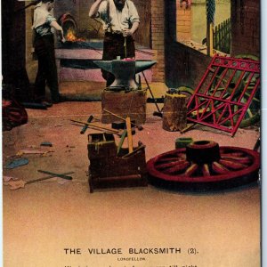 c1900s Village Blacksmith Longfellow Poem Anvil Postcard Bamforth Holmfirth A80