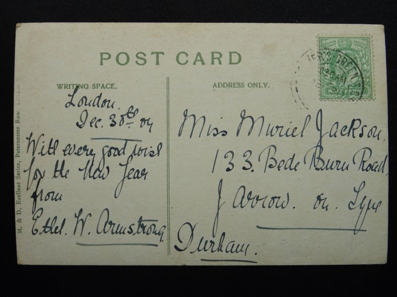 London CHEAPSIDE & BOW CHURCH c1905 Postcard by M.& D. Exellent Series