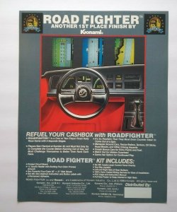 Konami Road Fighter Arcade FLYER 1984 Original Video Game Art Print Retro Racing 