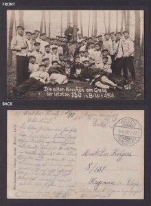 1908 German Soldiers Group 130th Regiment Bitsch Military Postcard RPPC