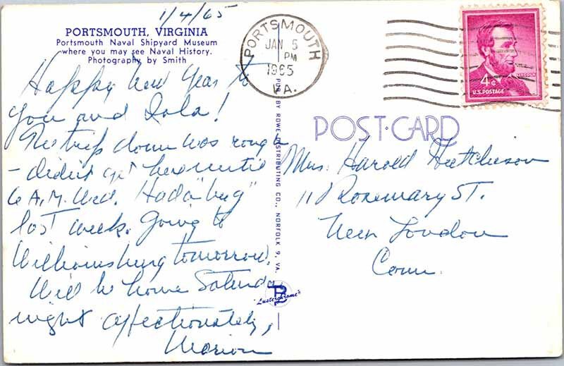 Postcard MUSEUM SCENE Portsmouth Virginia VA AO4026