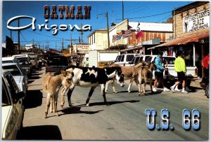 VINTAGE CONTINENTAL SIZE POSTCARD U. S. ROUTE 66 HISTORIC OATMAN ARIZONA W283