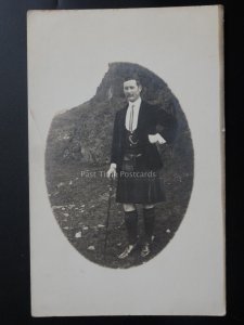 Scotland: Portrait of a Man in a Kilt - Old RP Postcard