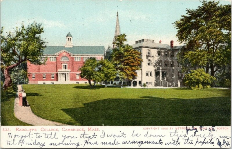 Cambridge Massachusetts~Victorian Ladies on Radcliffe College Path~Campus~1908 