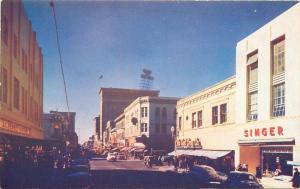 Autos Downtown JC Penney Singer 1940s Main Stockton California Roberts 1246