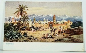 Marokko Morocco North Africa Art by F. Perlberg Postcard D19