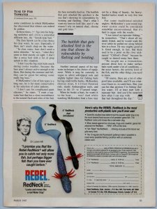 1987 Rebel Redneck Old Fishing Lures Print Ad