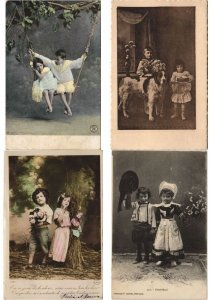 CHILDREN BOYS & GIRLS REAL PHOTO GLAMOR 136 Vintage Postcards Pre-1940 (L5290)