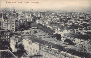 A007 India Bombay Mumbai view from clock tower vintage postcard