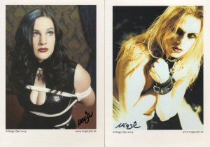 Magic Zyks 2x Fetish Body Art German Hand Signed Photo Postcard s