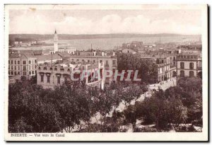 Old Postcard Bizerte Morocco View towards the Canal