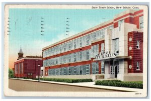 New Britain Connecticut Postcard State Trade School Road 1943 Vintage Antique