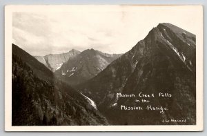 St Ignatius MT Mission Creek Falls In The Range RPPC Maiers Photo Postcard V25