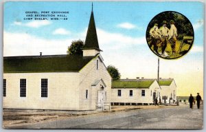 Vtg Camp Shelby Mississippi MS Chapel Post Exchange Recreation Hall Postcard