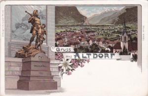 Switzerland Gruss Aus Altdorf Mit Wilhelm Tell Denkmal