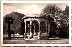 Lugano Padiglione Della Musica Switzerland RPPC Real Photo Postcard