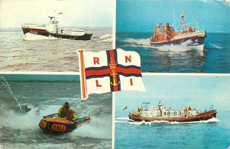 Lifeboats multi views postcard