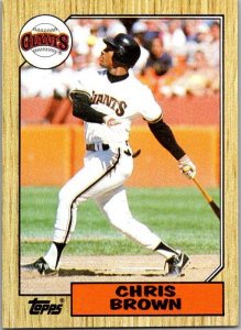 1987 Topps Baseball Card Chris Brown San Francisco Giants sk3380