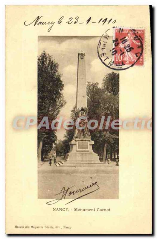 Old Postcard Nancy Carnot monument