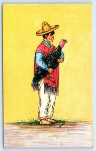 Artist Signed CARDENA ~ Vendedor de Pavos TURKEY VENDOR MEXICO  Postcard