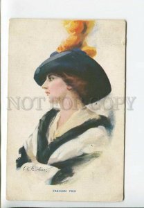 436143 C.W. BARBER Lady Fashion Fair Vintage postcard Carlton #677-3