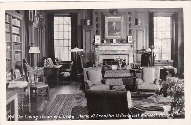 New York Hyde Park Home Of Franklin D Roosevelt Living Room Or Library Real P...