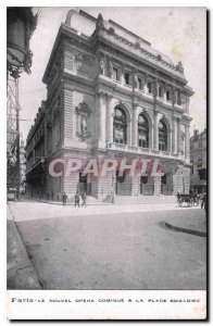 Postcard Old Paris Opera Comique and the New Place Boieldieu