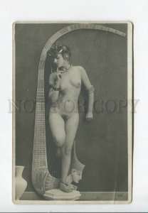 3176410 EGYPT Belle NUDE BELLY DANCER Harp Vintage PHOTO #506