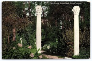 The Columns At Garfield's Park Saratoga Springs New York NY Entrance Postcard