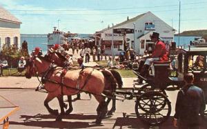 MI - Mackinac Island. Carriage Team on Main Street