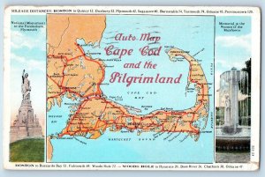 Boston Massachusetts MA Postcard Cape Cod Pilgrimland Monument Forefathers 1937