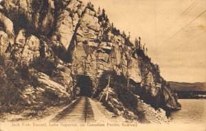 Jack Fish Railroad Tunnel Lake Superior Canadian Pacific Railway postcard