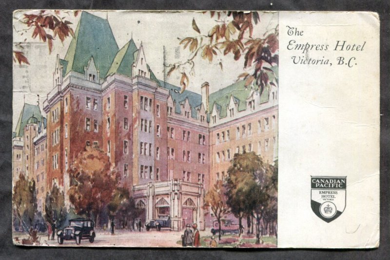 dc1100 - VICTORIA BC 1933 Empress Hotel Postcard