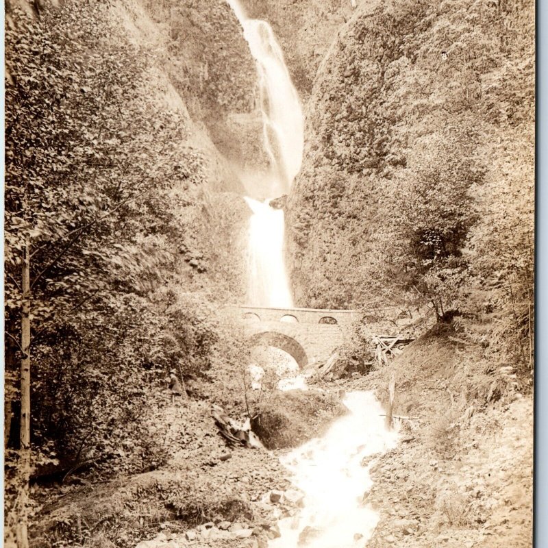 c1930s Columbia River Hwy RPPC Waukeena Falls Real Photo Postcard A123