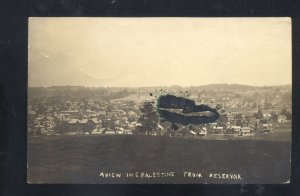 RPPC A VIEW OF PALESTINE OHIO FROM RESERVOIR RPO CANCEL REAL PHOTO POSTCARD