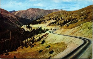 Loveland Pass Colorado US Highway 6 Scenic Mountain Landscape Chrome Postcard 