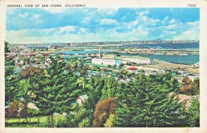 SAN PEDRO CALIFORNIA~GENERAL VIEW~1936 POSTCARD