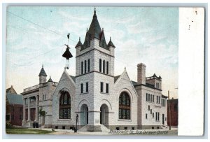 c1905 First Christian Church Building Cross Tower View Jacksonville FL Postcard 