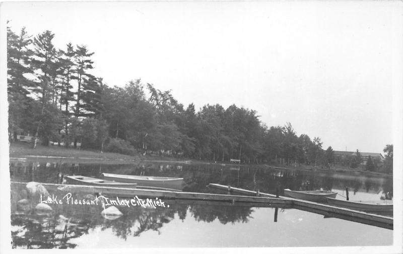 Imlay City Michigan~Lake Pleasant~Small Fishing Boats @ Dock~Vintage RPPC