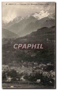 Old Postcard Argeles panorama of mountains & # 39Auzun